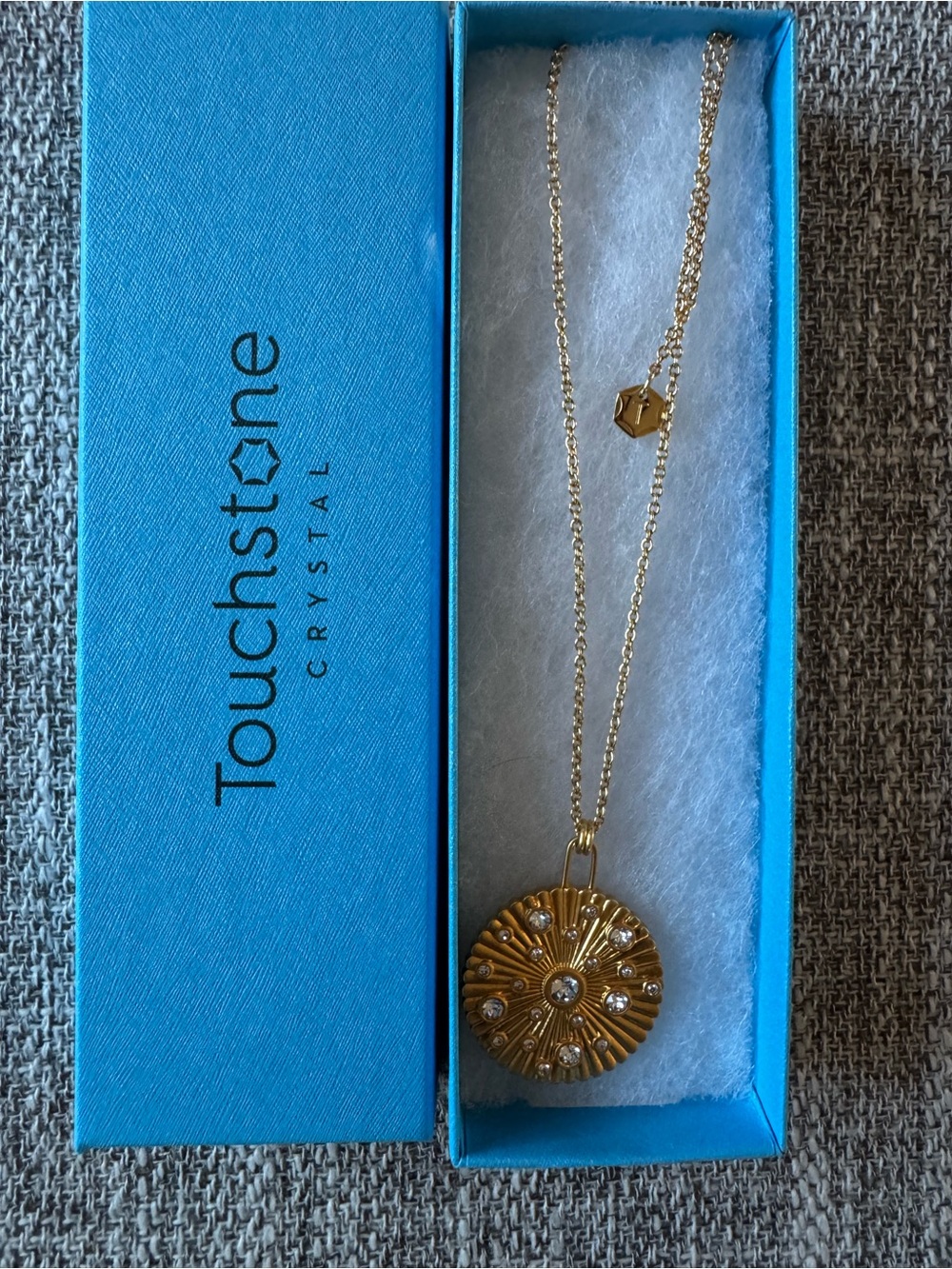✨ Touchstone Crystal Golden Coin Pendant Necklace ✨